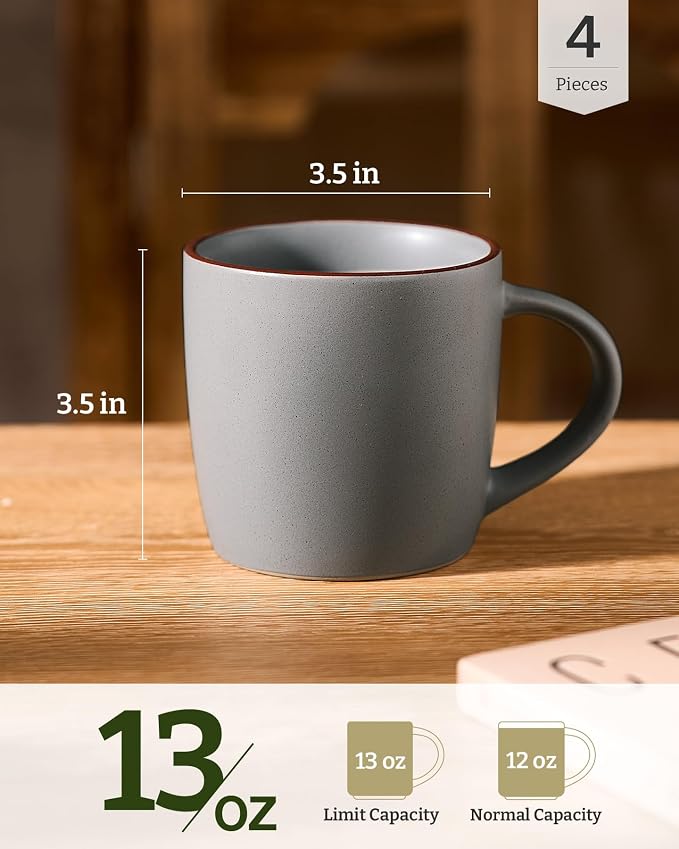 famiware Mercury Coffee Mugs 13 oz, Coffee Mugs Set of 4 - Image 4