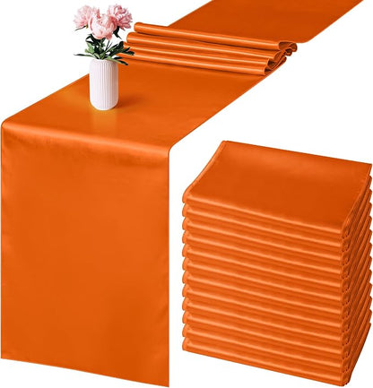 Aneco 4 Pack Satin Table Runner 12 x 108 Inch Long Bright Silk and Smooth by Aneco