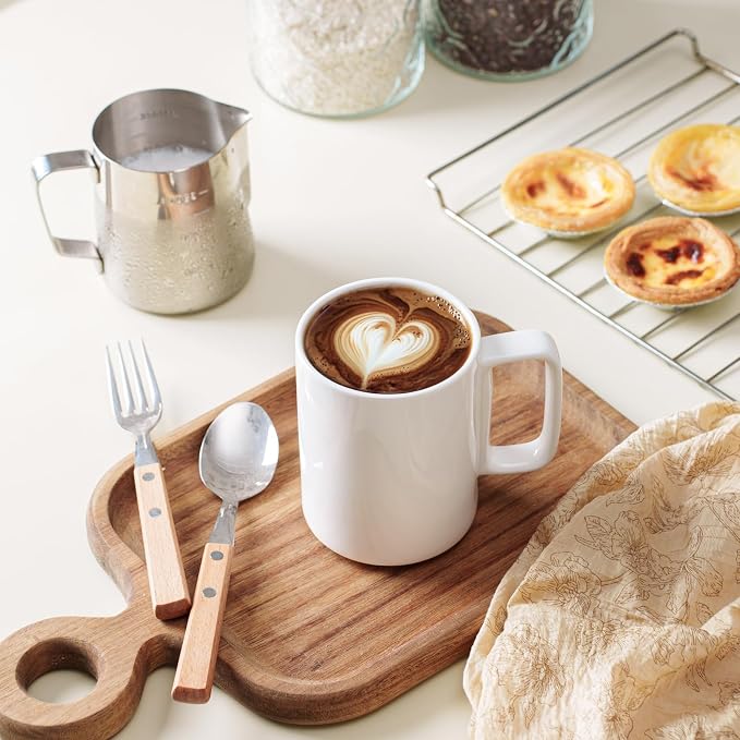 E-liu Large 15 Ounces Porcelain Coffee Mug Tea Mugs Set of 6 | Cups - Image 5