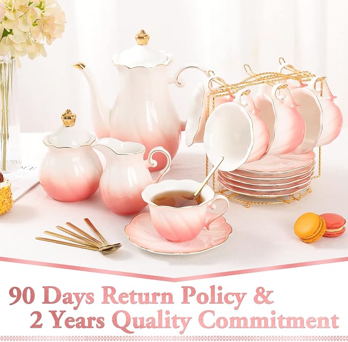 DUJUST 22 pcs Porcelain Tea Set - Image 6