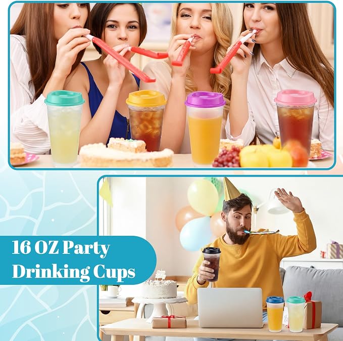Honeydak 45 Pack 16 oz Reusable Coffee Cups - Image 5