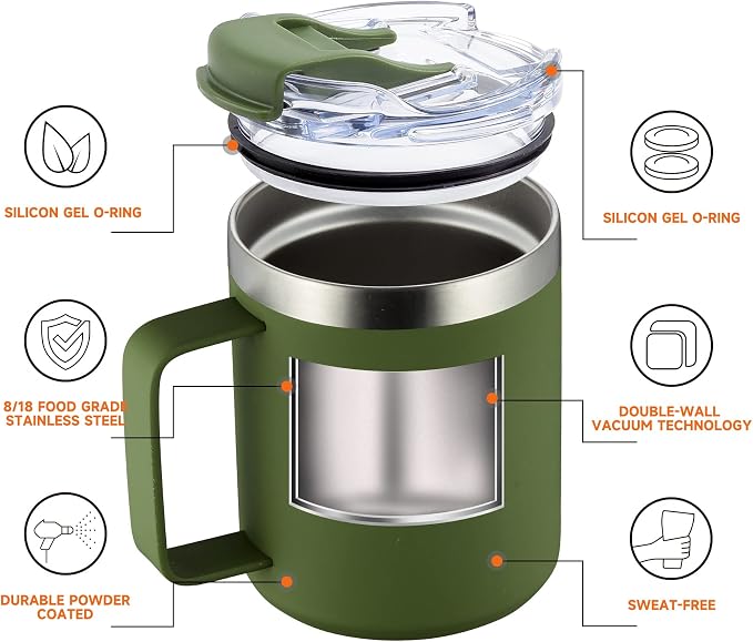 12oz Insulated Travel Coffee Mug - Image 4