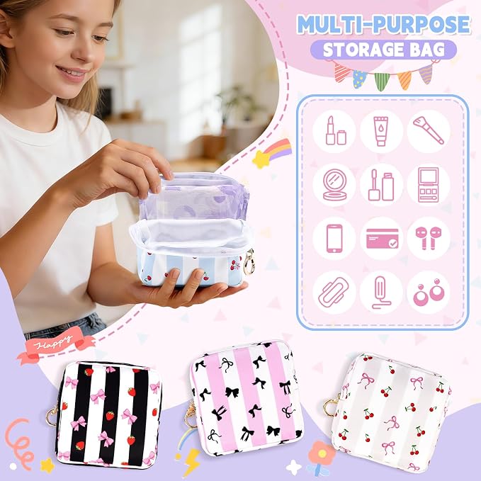 Period Bag for Teen Girls, Canvas Sanitary Napkin Storage Bag - Image 4