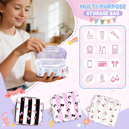 Period Bag for Teen Girls, Canvas Sanitary Napkin Storage Bag - Image 4