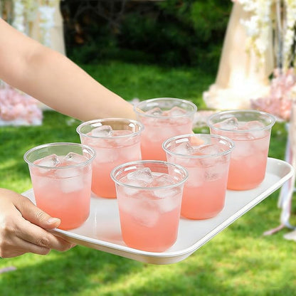 100 x Round Bottom Clear Plastic Cups 12 oz | Disposable Cocktail Cups - Image 7