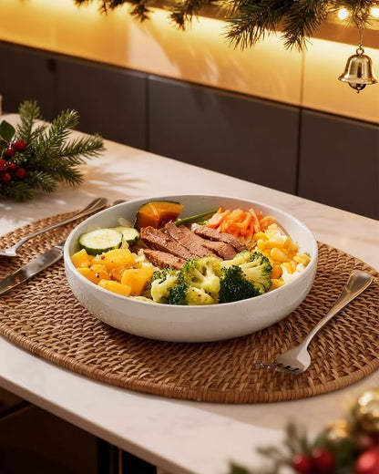 famiware Milkyway 33 oz Pasta Bowls Set of 4, Dishwasher & Microwave Safe - Image 5