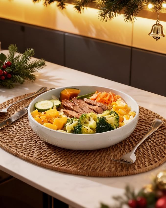 famiware Milkyway 33 oz Pasta Bowls Set of 6, Dishwasher & Microwave Safe - Image 5