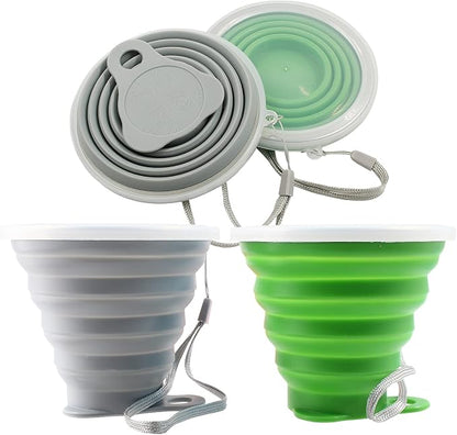 Litoexpe 2 Pack Silica gel Collapsible Travel Cup 270ml, Portable Folding by PRATICALPRODUCTS