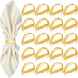 KPOSIYA Napkin Rings Set of 20, Metal Gold Napkin Rings Bulk for Table Settings, D-Shape Napkin Holders Rings for Dinner Table Decor, Easter, Fall,Thanksgiving, Christmas, Party,（Matte Gold，20pcs）