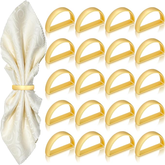 KPOSIYA Napkin Rings Set of 96, Matte Gold Napkin Rings Bulk by KPOSIYA