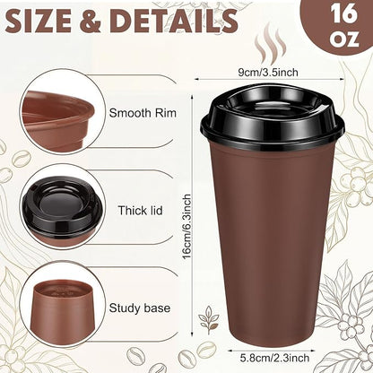 Honeydak 45 Pack 16 oz Reusable Coffee Cups - Image 3