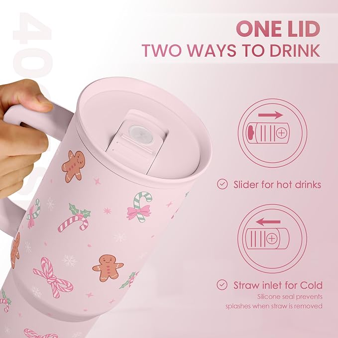 SANDJEST Christmas Theme 40oz Slider Tumbler - Image 4