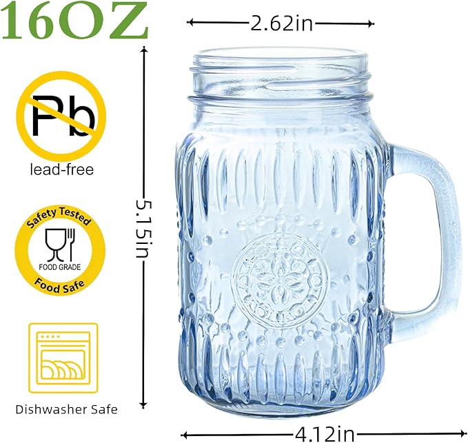 SUT Mason Jar Drinking Glasses - Image 2