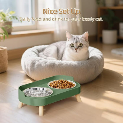 Elevated Cat Bowl, Raised Cat Food and Water Bowl Set - Image 7