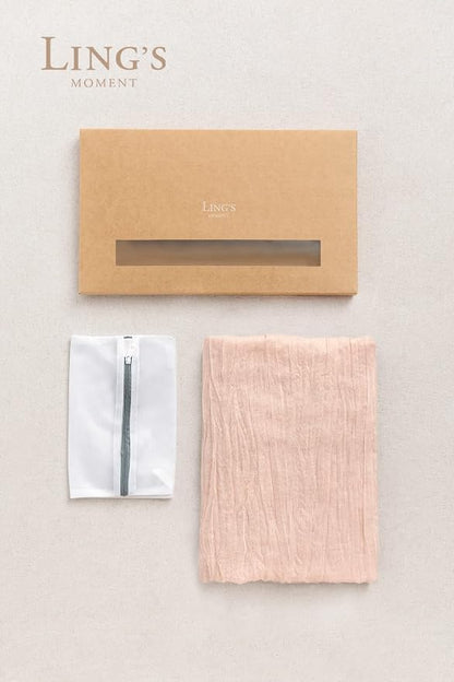 Ling's Moment Pink Cheesecloth Table Runner, 120 Inch 10FT Blush | Boho Gauze - Image 6