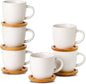 HASENSE 3 Ounce Espresso Cups and Saucers Set of 6, Demitasse Cups by Hasense