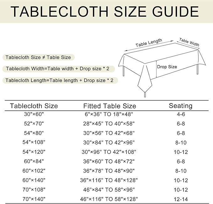 JIUZHEN Faux Linen Farmhouse Tablecloth Rectangular, Wrinkle Stain Resistant Table Cloth Rectangle Table Cover for Kitchen Dining, Holiday Party Dinner, White, 52 x 70 Inch