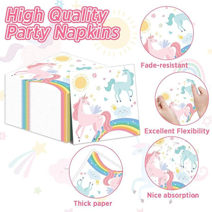 96Pcs Pastel Unicorn Party Supplies Unicorn Paper Plates Napkins Pastel - Image 4