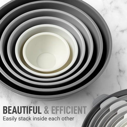 Zulay Kitchen 12 Piece Plastic Nesting Mixing Bowls - Image 2