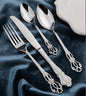Silverware Set for 12 Stainless Steel Flatware Set Palace Style Hollow Relief Decoration 48 Piece Cutlery Utensils Include Knives Forks and Spoons Tableware Set for Home Kitchen Restaurant Party
