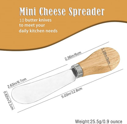 10 Piece Small Cheese Spreader Set, Stainless Steel Butter Spreader, Mini - Image 2