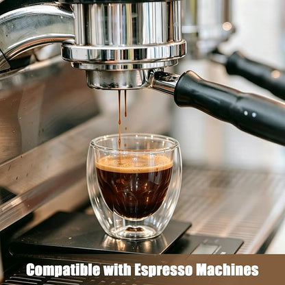 Retainbre Double Wall Glass Espresso Cups Set of 4, 5oz Espresso Shot Glass | - Image 2