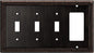 Henne Bery Sunken Pearls Heavy Duty Decorative Wall Plate Switch Plate Outlet Cover (Triple Toggle/Single Decorator, Aged Bronze)