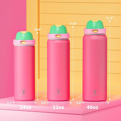 24 oz Insulated Water Bottle for Women: Meoky Stainless Steel Water Bottle - Image 2