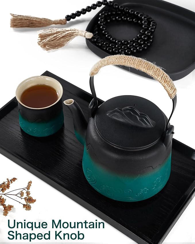 ZENS Ceramic Teapot with Infuser, 33.8oz Japanese Loose Leaf Tea Teapot | - Image 7