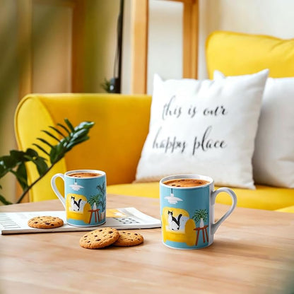 3.5oz Espresso Coffee Cups Set of 4, Cute Dog and Cat Pattern Demitasse Cups - Image 3