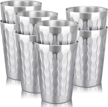 Beasea Stainless Steel Cups 15 oz, 8 Pack Large Stackable Stainless Steel by Beasea