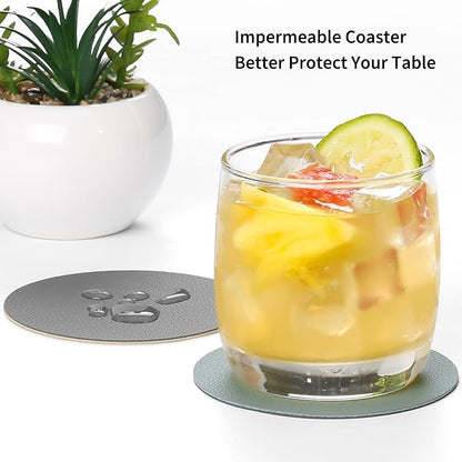 Faux Leather Drink Coasters - Image 2