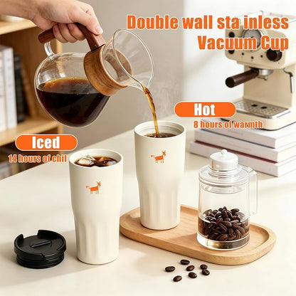 CHEERFUL GOAT Ceramic Lined Coffee Travel Mug – Stainless Steel Travel Coffee - Image 7