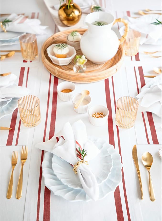 Solino Home 100% Pure Linen Table Runner, 14 x 60 in, console and side tables; - Image 4