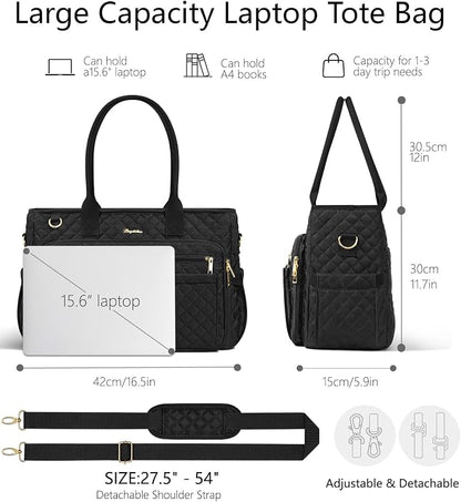 Bagstellar Teacher Tote Bag for Women, 15.6" Laptop Work Tote Computer Bag | - Image 4