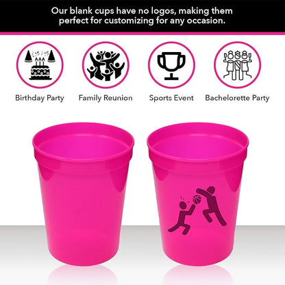 Rolling Sands 16 oz. Reusable Plastic Stadium Cups, 8 Pack, Made in USA - Image 4