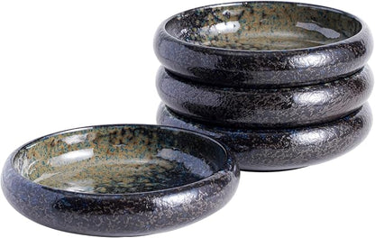 Uaral Japanese Salad Plate, Stoneware Plate Set, Appetizer Plates Set of 4 by Uaral