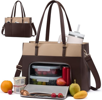 LOVEVOOK Lunch Bag for Women, Work Laptop Tote Bag by LOVEVOOK