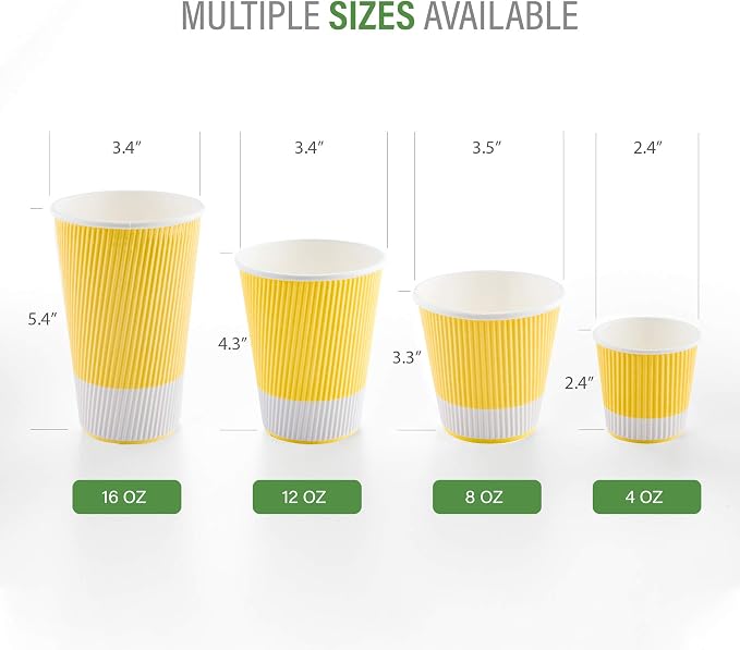 Restaurantware 8 Ounce Double Wall Disposable Coffee Cups, 500 Insulated Light - Image 3