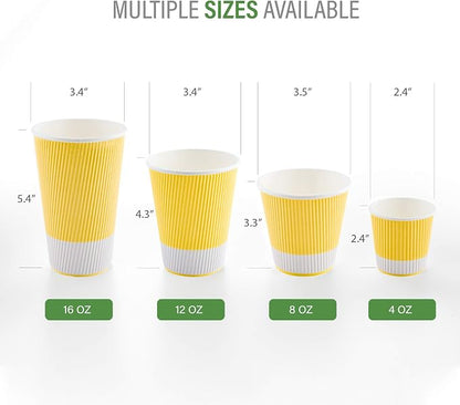 Restaurantware 8 Ounce Double Wall Disposable Coffee Cups, 500 Insulated Light - Image 3