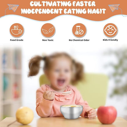 TeamFar Stainless Steel Bowls for Kids, 12oz Baby Toddler Bowls Set of 6 | - Image 5