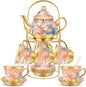 20 Pcs Porcelain Tea Set for Adults by Gandeer