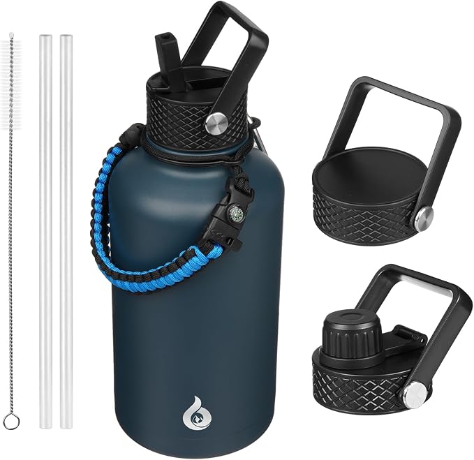 BJPKPK 64oz Insulated Water Bottle, Half Gallon Water Jug by BJPKPK