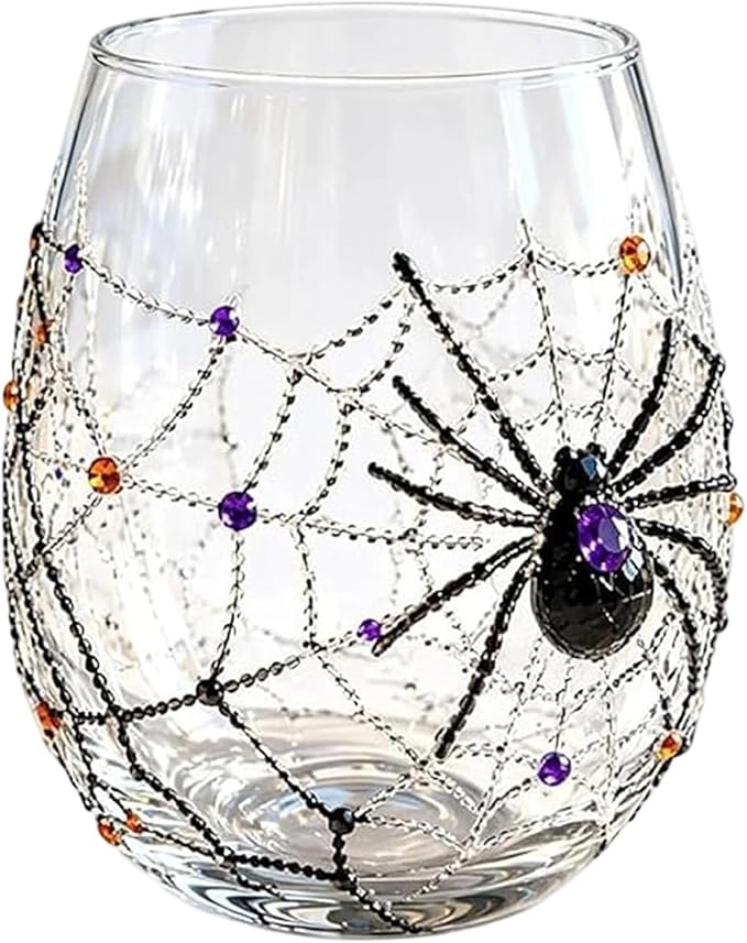 3D Halloween Handmade Glass Cup Embossed Pumpkin Ghost Black Cat | Handmade - Image 5