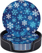 Winter Blue Snowflakes Coasters by KiuLoam