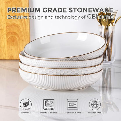 GBHOME 9.5'' Large Pasta Bowls, 42 Ounce Stoneware Salad Bowls - Image 5