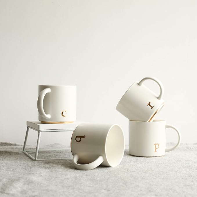 COLLECTIVE HOME Ceramic Coffee Mug, 15 oz Monogram Cup - Image 5