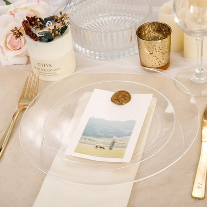 100pcs Clear Plastic Plates for Party - Image 3