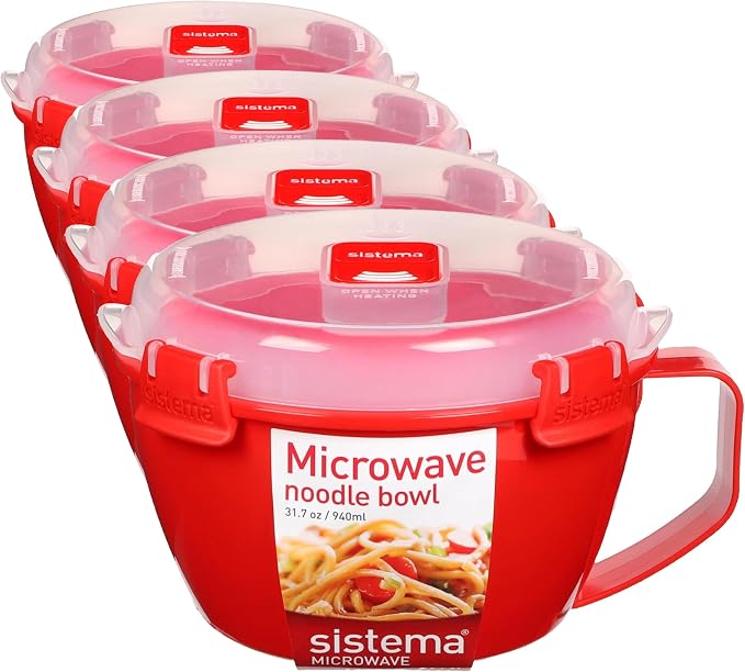 Sistema Microwaveable 940mL Noodle Bowl, Round Microwave Container by Sistema