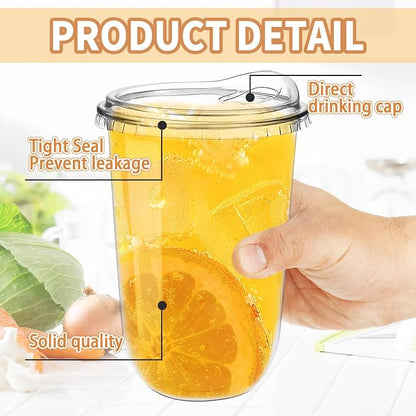 50 Pack 18 oz Clear Plastic Iced Coffee Cups - Image 3
